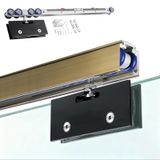 Generisch Bu Soft-Close sürgülü kapı rayı seti, çerçevesiz cam kapı sürgülü rayı, cep kapısı çerçevesi seti banyo/ofis/oturma odası için (şampanya, 22 feet/6,7 m)