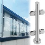 Generisch Cam korkuluk direği, ekstra yüksek cam korkuluk direği - 130 cm (51,2 inç) teras camı çit paneli, merdiven, çatı arası, koridor ve garaj merdivenleri için ideal (açık gri)