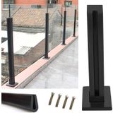 Generisch Cam korkuluk direkleri, cam çitler için cam zemin sıkıştırma korkuluk sistemi – Havuz korkulukları, çatı katı platformları, merdiven korkulukları için kare direkler – 85 cm/33,5 inç siyah uç