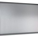 Generisch Çizgili camdan masa ayırıcı, 30 x 80 cm – siyah, dekoratif ayırma duvarı, düşük kenarlı, yemek alanları ve masalar için, şık ve fonksiyonel döşeme çözümü
