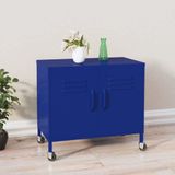 Generisch Deniz mavisi çelik dolap (60 x 35 x 56 cm), ayarlanabilir raf ve 4 tekerlekli, sağlam metal düzenleyici, ev, ofis, DVD, kitap için, yer tasarrufu sağlayan çözüm