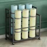 Generisch Hareketli tekerlekli kumaş rulo raf – 80 x 100 cm (31,5 inç x 39,4 inç) – deri, cam folyoları ve duvar kağıtları için sunum standı – Sergi alanları ve satış alanları için ideal, siyah