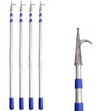 Generisch Kurtarma çubuğu, 4'lü paket çıkarılabilir tekne çubuğu, yerleştirmek ve su kurtarmak için, hafif, itme/çekme için çıkarılabilir kanca, 3,0 m (9,8 fit) tekne aksesuarı, sağlam ve taşınabilir
