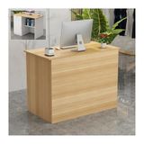 Generisch Modern resepsiyon stresi, çok fonksiyonlu depolama alanı, raf, çekmece ve ayırma duvarları, ofis lobileri için, doğal ahşap kaplama, 100 cm