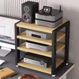 Generisch Pikap ve HiFi amplifikatör için 4 kademeli ses rafı, 48 cm yüksekliğinde, CD çalar ve stereo alıcı için kule, AV cihazı saklama, siyah