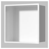 Generisch Su geçirmez paslanmaz çelik duş rafı, modern banyo rafı (30,5 x 30,5 x 12,5 cm), dayanıklı beyaz yüzey, duvara montaj için şık saklama çözümü