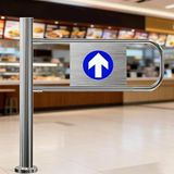 Generisch Tek yönlü kapı, geri çekme mekanizmalı otomatik salıncak kapısı, süpermarketlerde, fabrikalarda ve parklarda daha fazla güvenlik için manuel açılan 90° yaya girişi (sol, 80 x 100 cm)