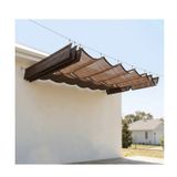Generisch U şekilli, teleskopik dalgalı güneş tentesi, ağ dokuma, çekilebilir ve kaydırılabilir, UV ışınlarına dayanıklı, HDPE, pergola, teras, bahçe, teras için (G 2,2 x U 14 m/G 7,22 x U 45,93 ft