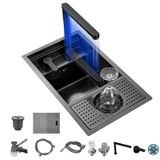 Generisch Yer tasarrufu sağlayan lavabo, ev ve villalarda banyo için, küçük, gizli tezgah altı mutfak lavabosu, aksesuarlarıyla (sifon ve kapak) – modern yaşam alanları için ideal