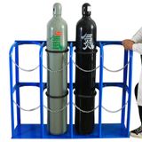 Generisch Yüksek performanslı çelik oksijen şişesi tutucu, atölye ve garaj için ayarlanabilir gaz tüpü standı, sağlam taşıyıcı taban (24 cm/9,4 inç, 115 x 30 x 100 cm/45,3 x 11,8 x 39,4 inç)