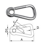 GENİŞ AÇILI KARABİNA, GÖZLÜ 10X100MM