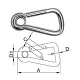GENİŞ AÇILI KARABİNA, GÖZLÜ 11X120MM
