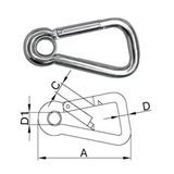 GENİŞ AÇILI KARABİNA, GÖZLÜ 8X80MM