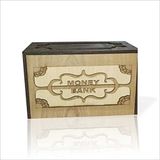 Geniş Büyük Ebat Gizli Kapaklı Kilitli Tip Box Money Bank Yazılı Demir Kağıt Para İçin Kumbara Kutu