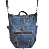 geniş denim sırt çantası