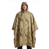 Geniş Kesim Kamuflaj Panço Yağmurluk Kamp, Av ve Outdoor Kullanım İçin Sırt Çantası Uyumlu 120 x 136 cm Taşıma Kılıflı |T anto Bushcraft (Çöl Kamuflaj)