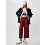 Geniş Kısa Paça Pantolon Yüksek Bel Düğmeli - Wide Leg Jean