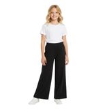 Geniş Paça Kız Çocuk Pantolon, SİYAH, 10 YAŞ