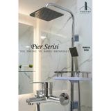 Geniş Şampuanlıklı Robot Duş Takımı Ve Ağır Lüks Banyo Bataryası Pier Serisi Musluk Armatür