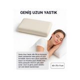 Geniş Uzun Yastık , Rahat Yastık, Visko Rahat Yastık Geniş Yastık - 40 x 70 cm - Beyaz