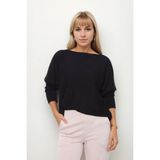 Geniş Yaka Yarasa Kol Oversize Triko Bluz