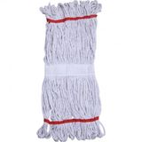 Geniş Yedek Islak Mop Paspas Ucu Başlığı Püskül - Pamuklu - 320 Gram. - 25 Cm. - Beyaz - 3 Adet