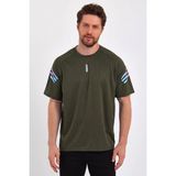 Genius Genıus Store Erkek Spor Tişört Baskılı Fitness, Antrenman Fit - Haki