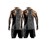 GENIUS STORE 2'li Paket Erkek Dry Fit Y-back Gym Fitness Sporcu Atleti (FÜME-FÜME, S)