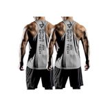 GENIUS STORE 2'li Paket Erkek Dry Fit Y-back Gym Fitness Sporcu Atleti (GRİ-GRİ, S)