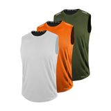 GENIUS STORE 3'lü Erkek Nem Emici Hızlı Kuruma Teknik Performans Sporcu Sıfır Kol T-shirt DRIFIT-SIFIRKOL3
