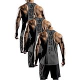 Genius Store 3'lü Paket Erkek Dry Fit Y-Back Gym Fitness Sporcu Atleti Genıus-Fıt3(Füme3'lü)