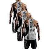 Genius Store 3'lü Paket Erkek Dry Fit Y-Back Gym Fitness Sporcu Atleti Genıus-Fıt3(Gri3'lü)
