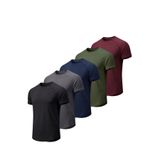 GENIUS STORE 5'lİ Paket Erkek Spor Tişört Pamuklu Esnek Günlük Kullanıma Uygun Premium Rahat KalıpT-shirt