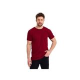 Genius Store Erkek Bisiklet Yaka Basic Tişört (BORDO, M)