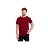 GENIUS STORE Erkek Bisiklet Yaka Basic Tişört (BORDO, S)