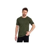 GENIUS STORE Erkek Bisiklet Yaka Basic Tişört (HAKİ, XL)