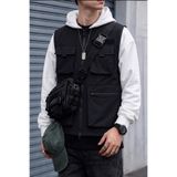 GENIUS STORE Erkek Çok Cepli Taktikal Kargo Yelek Ripstop Kumaş Outdoor Erkek Spor Yelek