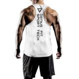 GENIUS STORE Erkek Dry Fit Y-back Gym Fitness Sporcu Atleti (BEYAZ, L)