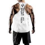GENIUS STORE Erkek Dry Fit Y-back Gym Fitness Sporcu Atleti (BEYAZ, S)