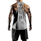 GENIUS STORE Erkek Dry Fit Y-back Gym Fitness Sporcu Atleti (GRİ, L)