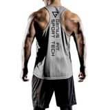 GENIUS STORE Erkek Dry Fit Y-back Gym Fitness Sporcu Atleti (GRİ, M)