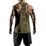 GENIUS STORE Erkek Dry Fit Y-back Gym Fitness Sporcu Atleti (HAKİ, XL)