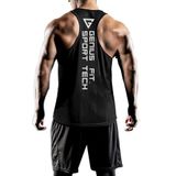 GENIUS STORE Erkek Dry Fit Y-back Gym Fitness Sporcu Atleti (SİYAH, S)