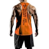 GENIUS STORE Erkek Dry Fit Y-back Gym Fitness Sporcu Atleti (TURUNCU, L)