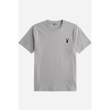 GENIUS STORE Erkek Gri Tişört %100 Pamuk Süprem Basic Tişört Bisiklet Yaka Nakışlı T-shirt
