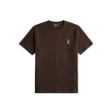 GENIUS STORE Erkek Kahverengi Tişört %100 Pamuk Süprem Basic Tişört Bisiklet Yaka Nakışlı T-shirt