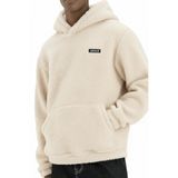 Genıus Store Erkek Kapüşonlu Polar Sherpa Kuzu Kumaş İçi Şardonlu Kapüşonlu Sweatshırt SHERPA-KAP (Ekru, S)