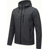Genius Store Erkek Mont Içi Polarlı Softshell Mont Su ve Rüzgar Geçirmez Kapüşonlu Spor Mont - Füme