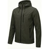 Genius Store Erkek Mont Içi Polarlı Softshell Mont Su ve Rüzgar Geçirmez Kapüşonlu Spor Mont - Haki