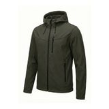 GENIUS STORE Erkek Mont İçi Polarlı Softshell Mont Su ve Rüzğar Geçirmez Kapüşonlu Spor Mont